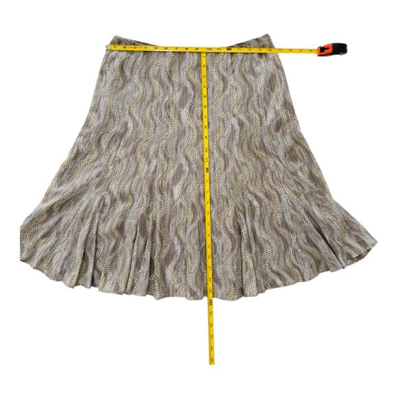 Vintage 100% Silk Skirt Sigrid Olsen Chiffon Crepe Sage Green Gray Ditsy Women's - Picture 3 of 9